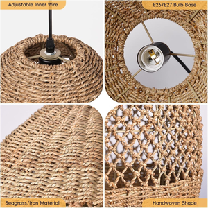 Seagrass Lustre Rotin Osier Suspension Lampe À La Main Suspendu <span class=keywords><strong>Abat</strong></span>-<span class=keywords><strong>Jour</strong></span> Plafonnier Luminaire pour Salle À Manger Chambre <span class=keywords><strong>Cuisine</strong></span> - Product Image 2