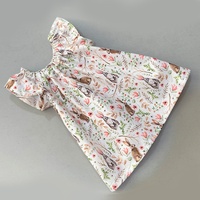 Vente en gros de robe de Pâques pour petites filles avec lapin doux, robe à manches flottantes et tenue Bloomers pour petites filles