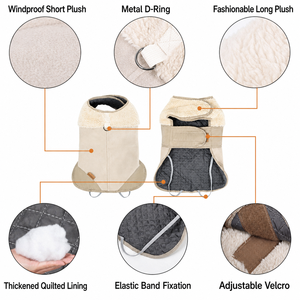 Veste matelassée réversible pour chien, alternative au duvet, chaude, coupe-vent, réglable, pour petits et grands chiens, vente en gros - Product Image 3