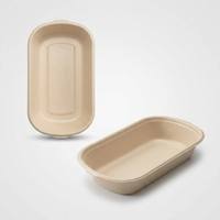 Bagasse U-vormige doos 500ml, voedselveilig, magnetronbestendig, biologisch afbreekbaar, voor maaltijdvoorbereiding, delicatessen, boodschappen, afhaalmaaltijden, milieuvriendelijke voedselverpakking