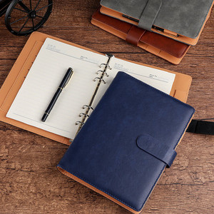 Custom logo Weekly Monthly Agenda Diary 2023 <b>Planner</b> Journal Binder Luxury Hardcover Gift Leather Loose-Leaf <b>Notebook</b> Set Pen - Product Image 2