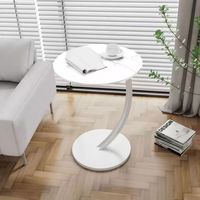 Table d'appoint ronde à cadre incurvé, mini table d'appoint pour la maison, le salon, le canapé, la chambre à coucher, le chevet
