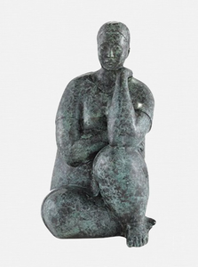 Sculpture de femme en position de tête vers le bas en bronze, statue de femme nue, sculpture de Jana Buettner, sculpture de l'éveil - Product Image 5