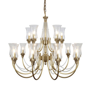 Lámparas Colgantes de Lujo de Cobre Estilo Europeo, Lámparas de Araña de Cristal para Sala de Estar, Lámparas Colgantes Modernas Victorianas para Hotel - Product Image 1