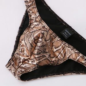 All'ingrosso lucido lavorato a maglia a vita bassa oro argento nero colorato Bodybuilding mostra biancheria intima da uomo con Logo in vita slip ad asciugatura rapida - Product Image 2
