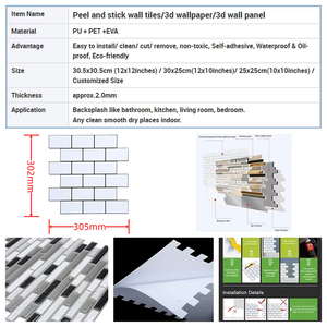 Stickers muraux <span class=keywords><strong>effet</strong></span> <span class=keywords><strong>carrelage</strong></span> vert imperméable auto-adhésif Peel Stick pour cuisine salle de bain dosseret facile à nettoyer décor moderne - Product Image 4