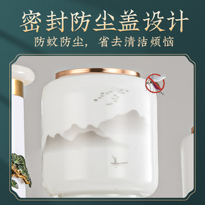 โคมไฟระย้าทองแดงสไตล์จีน ไฟ LED หลายหัวทรงกลม สำหรับตกแต่งห้องนั่งเล่น - Product Image 5
