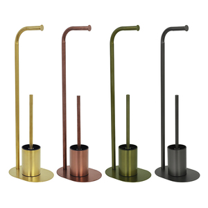 HANGSHAU S/S grafite Grey rivestimento <span class=keywords><strong>scopino</strong></span> <span class=keywords><strong>e</strong></span> <span class=keywords><strong>rotolo</strong></span> di carta <span class=keywords><strong>porta</strong></span> bagno in piedi <span class=keywords><strong>porta</strong></span> carta - Product Image 4