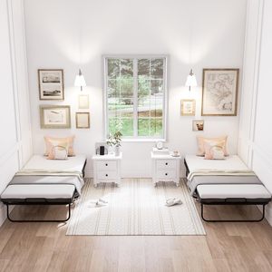 Nhà máy sinh học dựa trên giường gấp với bộ nhớ bọt nệm giường khách cho cot di động kích thước kim loại khung có thể gập lại giường với nệm - Product Image 6