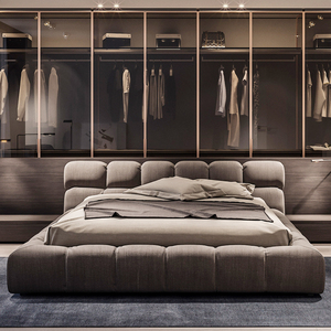 Bọc nền tảng giường cơ sở khách sạn hiện đại linen vải carton lưu trữ giường mềm phòng ngủ slipcovered Tatami tuffed thấp Vua Kích thước - Product Image 1