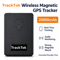 Traceur GPS sans fil 4G TrackTok avec support magnétique, batterie rechargeable 20000 mAh, localisation en temps réel et surveillance audio pour véhicules et actifs