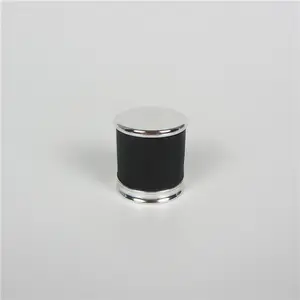 silver UV and black rubber decorated PP insert add iron perfume cap for perfume bottle