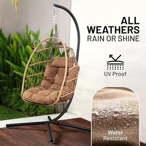 Mobilier de jardin, de patio et de balcon moderne, robuste, en acier, suspendu, confortable, résistant aux intempéries, pour l'extérieur - Product Image 2