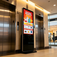 Solution pour les chaînes de magasins, écran LED sur pied pour intérieur de 55 pouces, écran tactile infrarouge, affichage numérique couleur, animation, OEM, CE, FCC