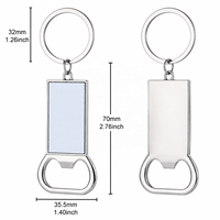 Porte-clés en métal avec ouvre-bouteille pour impression personnalisée par transfert thermique par sublimation