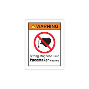 Advertencia: Campo Magnético Fuerte, Prohibido para Portadores de Marcapasos, Señal de Seguridad, Adhesivo, Mate, Industrial, Aviso de Peligro Magnético - Product Image 1
