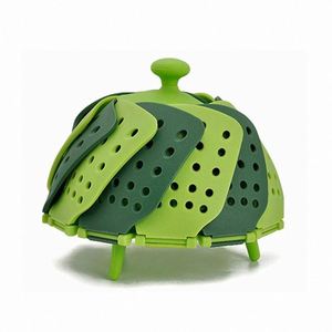 Customizable Logo Household Kitchen Portable Plastic Food <b>Steamer</b> Multi-Functional Folding Silicone Vegetable <b>Steamer</b> Basket - Product Image 1