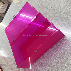 Venta al por mayor paquete de impresión tapa con bisagra abatible personalizar San Valentín lujo acrílico bebé azul neón Rosa Cajas de Regalo para regalo - Product Image 6