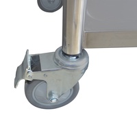 Chariot de service de cuisine professionnel robuste à 2 niveaux en acier inoxydable ignifuge, hauteur réglable