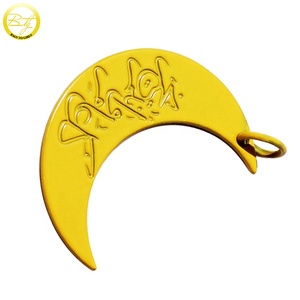 Custom Moon logo Engraving Metal Bracelet Tags Zinc Alloy Jewelry <strong>Charm</strong> Pendants for Women <strong>Bangle</strong> - Product Image 3