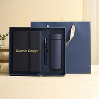 Nouveauté 2027 : Ensemble Cadeau Luxe en Cuir (Carnet d'Affaires, Stylo, Bouteille d'Eau) avec Logo Personnalisé Imprimé, Agenda A5 100 Feuilles