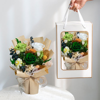 Bouquet de roses éternelles naturelles séchées faites à la main, personnalisé 2025, en boîte, cadeau de fleurs préservées pour la fête des mères, Noël, Pâques