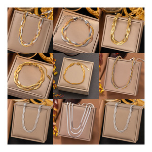 Handwoven Fashionable and Versatile Simple and Non Fading Personalized Stainless Steel Tricolor <b>Chain</b> - Product Image 1
