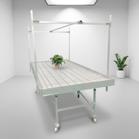Table de culture hydroponique à flux et reflux sur roulettes avec plateau de culture en ABS pour serre et pépinière