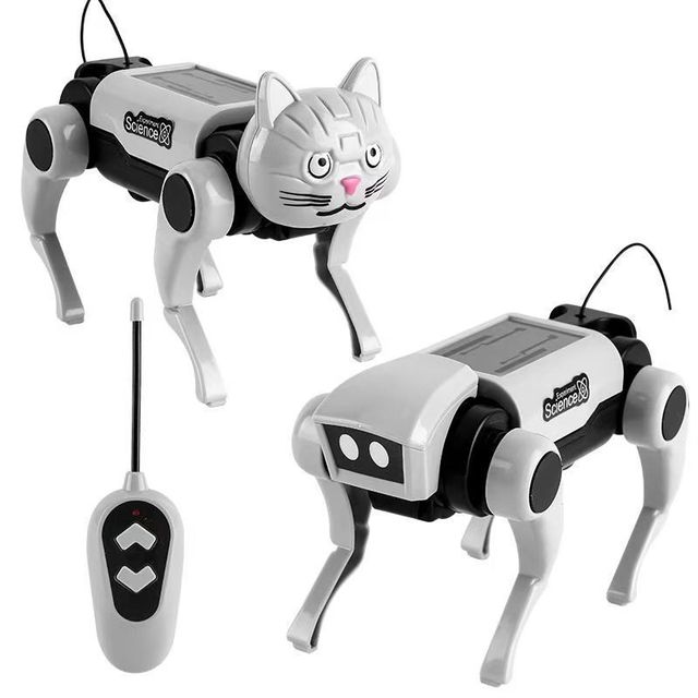 1:5 Scale DIY Experimental Plastic Toy Robots Remote Control Male Mechanical Dog and Cat Walking Electronic Toy