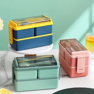 Rectangle Bento Snack Food Container LeakProof Office Lunchbox Approuvé Food Fresh Storage Silicone pp Kids Bento Lunch Box