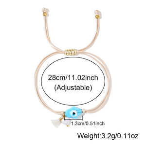 Artivelle Colgante de Concha en Forma de Corazón, Joyería de Moda con Doble Hilo, Amuletos de <span class=keywords><strong>Mano</strong></span> <span class=keywords><strong>Hamsa</strong></span> Azul, Pulseras de Ojo Turco de la Suerte para Mujer, Regalos - Product Image 5