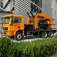 Pelle à arbres montée sur camion de fabrication chinoise, pelle à arbres pour camion, machine hydraulique d'élimination d'arbres, déplaceur d'arbres