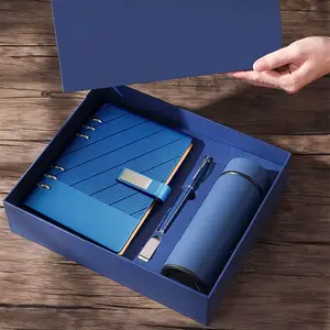 Hadiah bisnis kustom LOGO A5 Pu set Notebook kotak hadiah Premium eksklusif merek kelas atas set kotak hadiah bisnis