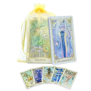 Cartão de oraculo educacional para mulheres, moda em inglês, estampa personalizada, cartas de tarô estilo adivinha, tarô oracle