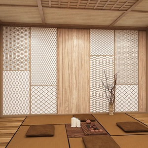 Murale da Parete Moderno con Motivo Geometrico in Seta per Ristorante Giapponese, Impermeabile, Facile da Installare, Design Grafico Personalizzabile - Product Image 1