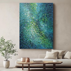 Hand Painted Oil Abstract <b>Art</b> Canvas Painting Dark Green Rectangle Wall Decor For Living Room Sofa Background - Product Image 2