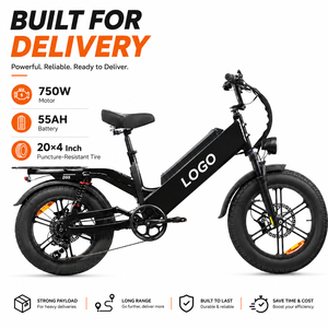 20 Inch Fat Tire <b>Electric</b> Bike 240km Range 48V 55Ah Big Battery 750W Motor Aluminum Alloy Frame Delivery <b>Electric</b> Mountain Bike - Product Image 1