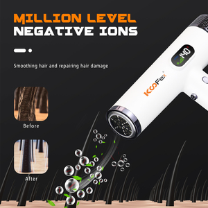 ไดร์เป่าผม KooFex 2300W กำลังสูง สำหรับมืออาชีพ ความเร็ว 110,000 รอบต่อนาที พร้อมเทคโนโลยีไอออนลบ และหน้าจอ LCD - Product Image 3