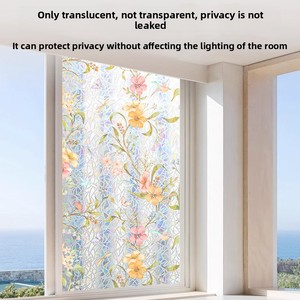 Film adhésif statique coloré à motif floral pour vitres, film isolant transparent pour fenêtres, film décoratif <span class=keywords><strong>anti</strong></span>-UV, autocollants laser arc-en-ciel - Product Image 4