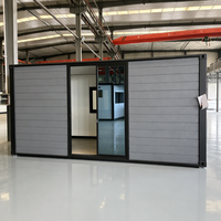 Cabine de bureau modulaire préfabriquée en conteneur, pièce en conteneur portable finie pour chantier de construction