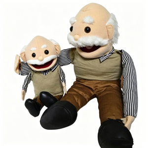 Set de marionetas de mano personalizadas de abuelo, marioneta de mano de anciano, marioneta de peluche de abuelo, marioneta de personaje mayor, marionetas de mano familiares - Product Image 5