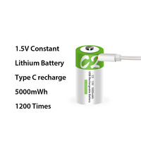Smartoools Baterai Lithium Isi Ulang Non Seng Karbon Ukuran C R6 R6p R03 R14p Cr14 R20 Um3 Um4 Um2 Um1 5000mAh 1.5V 1200 Siklus