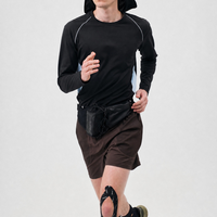 T-shirt de course à manches longues à blocs de couleur, nouveau design, séchage rapide, respirant, en maille, pour activités sportives en extérieur – Vente directe usine