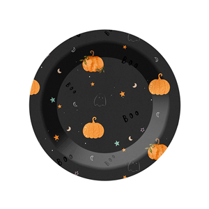 DAMAI - Kit de Fiesta Temática de Halloween con Platos Desechables de Papel Negro, Vasos, Pancarta y Juego de Cubiertos - Product Image 4