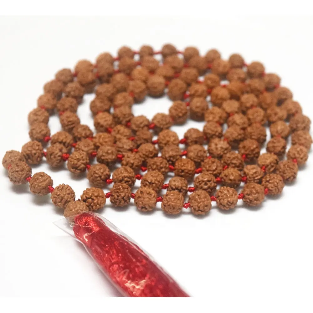Herren High-End handgemachte 108 Gebet reine buddhistische Rudraksha Mala Perlen Halskette mit Quaste Anhänger