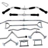 VIGFIT Barre Tournante Équipement de Fitness Accessoires Triceps en Acier Massif Barbell Poignées en Caoutchouc Multi-Exerciseur