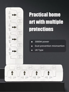 High Quality BETA Series 4 Outlet <b>Extension</b> <b>Socket</b> 10A Copper Power Strip LED Overload Switch Home Office - Product Image 5