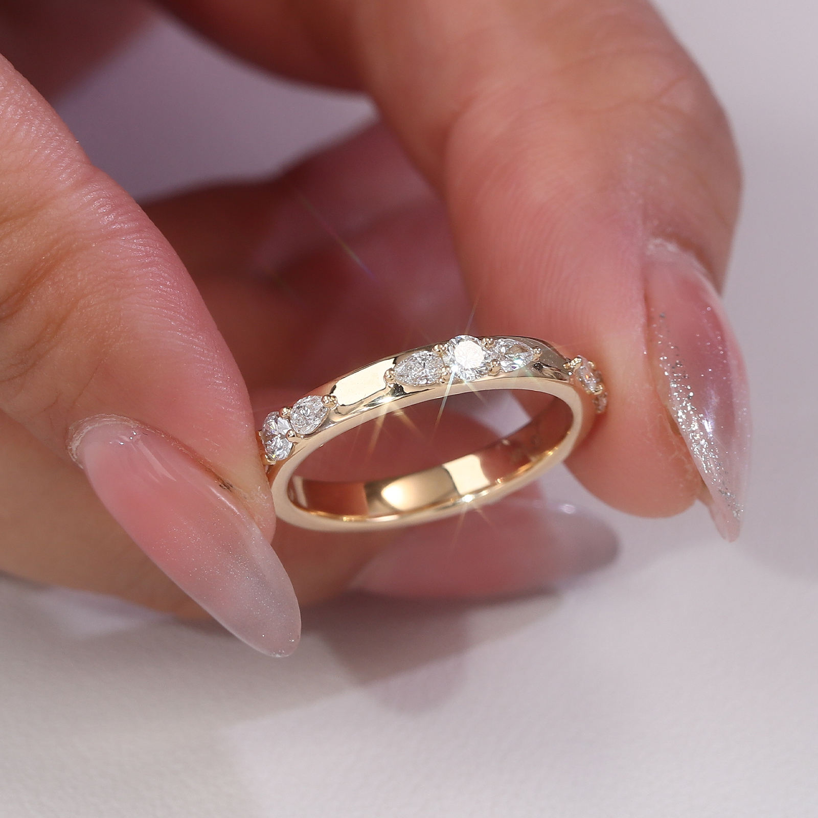 แหวนเพชรแล็บทองแท้ 14k