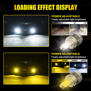 Super Power 75w 7500lm Adjustable Color Temperature Led Headlight <strong>High</strong> <strong>Low</strong> Beam Remote Control Car Accessories Led <strong>Headlamp</strong> - Product Image 6