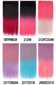Extensiones de Cabello Lacio de 60 cm con Clip, 5 Clips, Cabello Sintético para Mujer, Disfraz de Halloween, Postizo Largo - Product Image 4